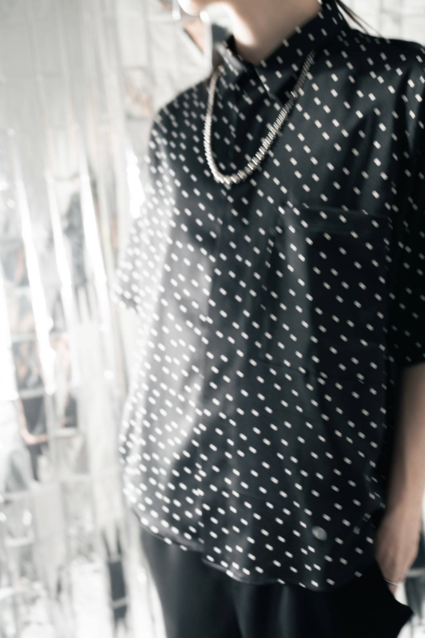 25SS DOTS BIG POCKET SHIRTS (BLACK)