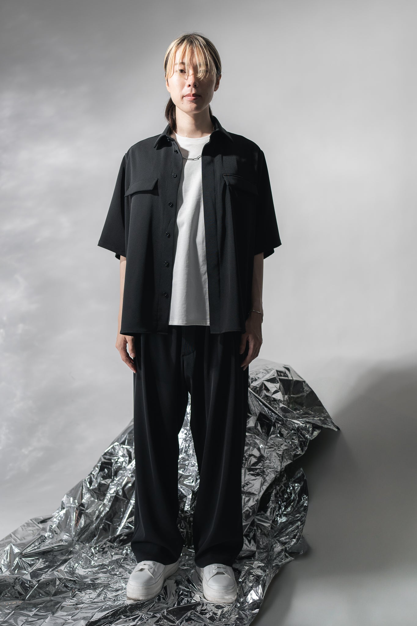 25SS  TWILL W_POCKET WHIRTS (TWILL TWIMY)BLACK