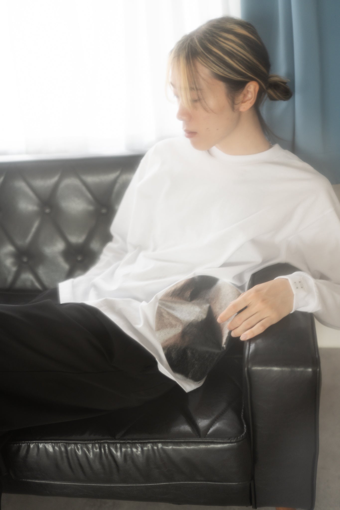 25SS SILVER CIRCLE LONG T-SHIRTS (WHITE)