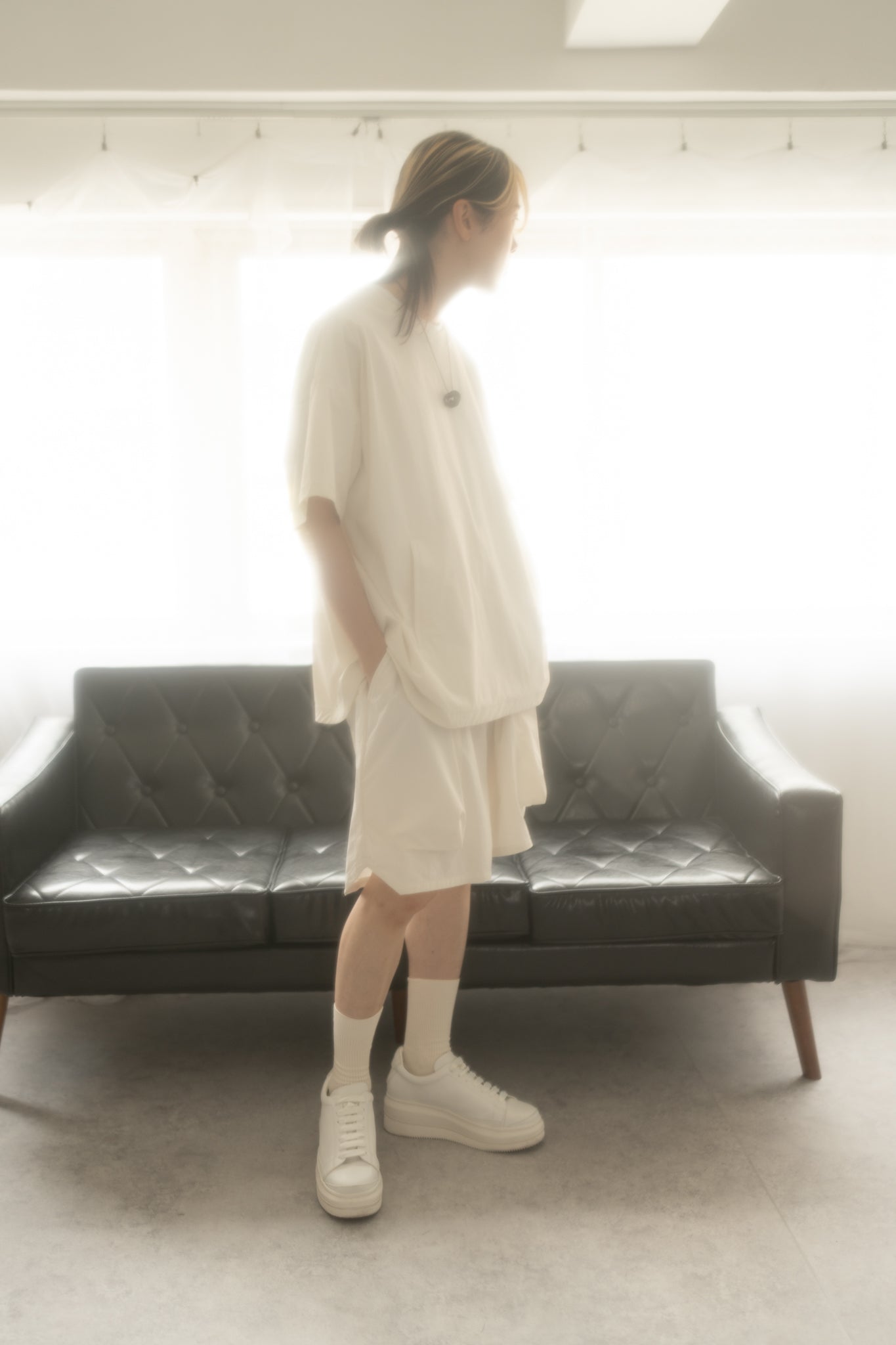 PULLOVER TOP (RECYCLING FAB.) WHITE