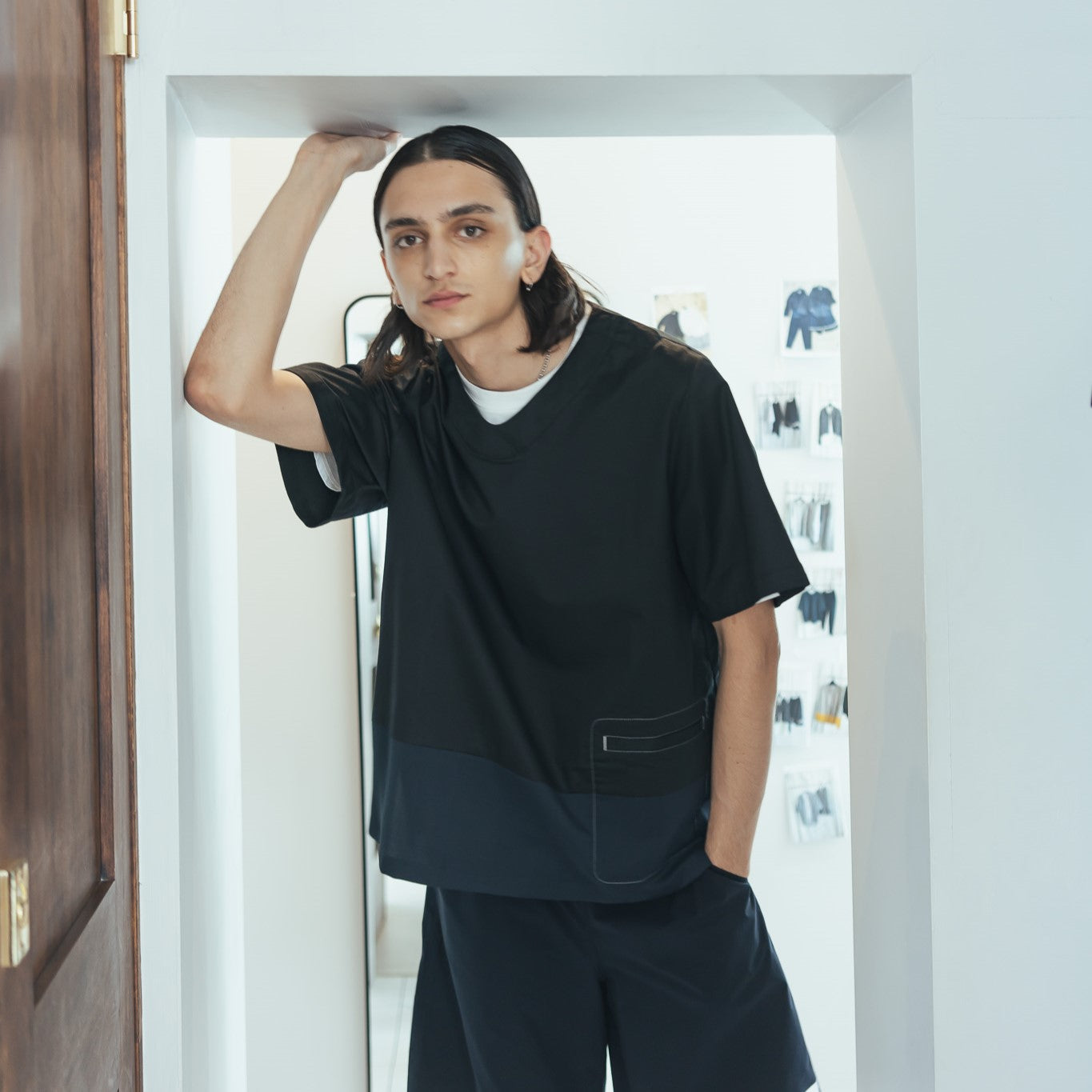 24SS  PULLOVER SHIRTS (BLACK/NAVY)