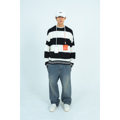 25AW BORDER KNIT (GRAY/WHITE)