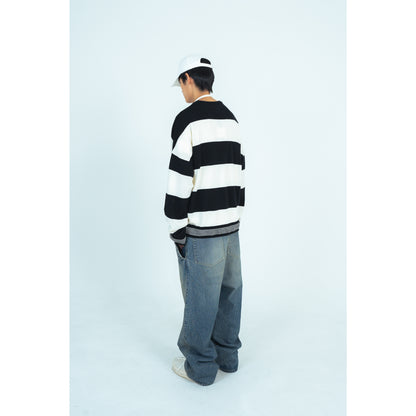 25AW BORDER KNIT (GRAY/WHITE)