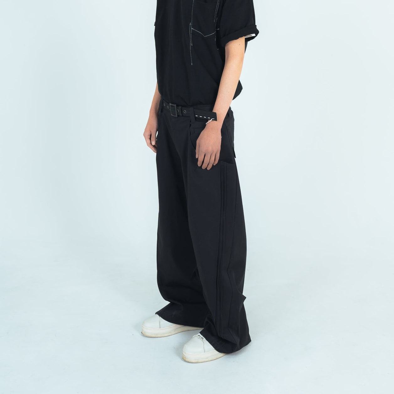 25AW WIDE COTTON PANTS (BLACK)