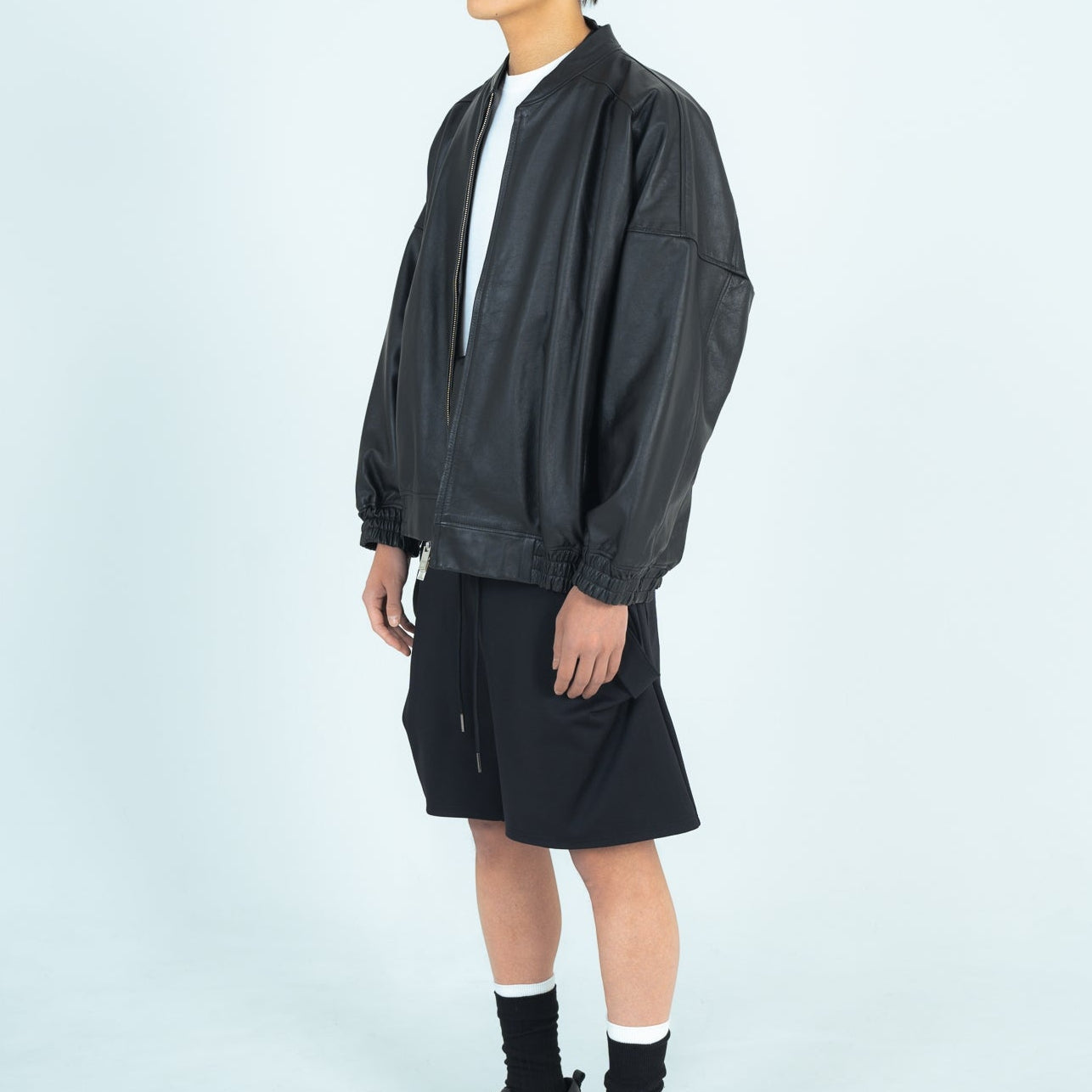 25AW LEATHER BALLOON BLOUSON (BLACK)