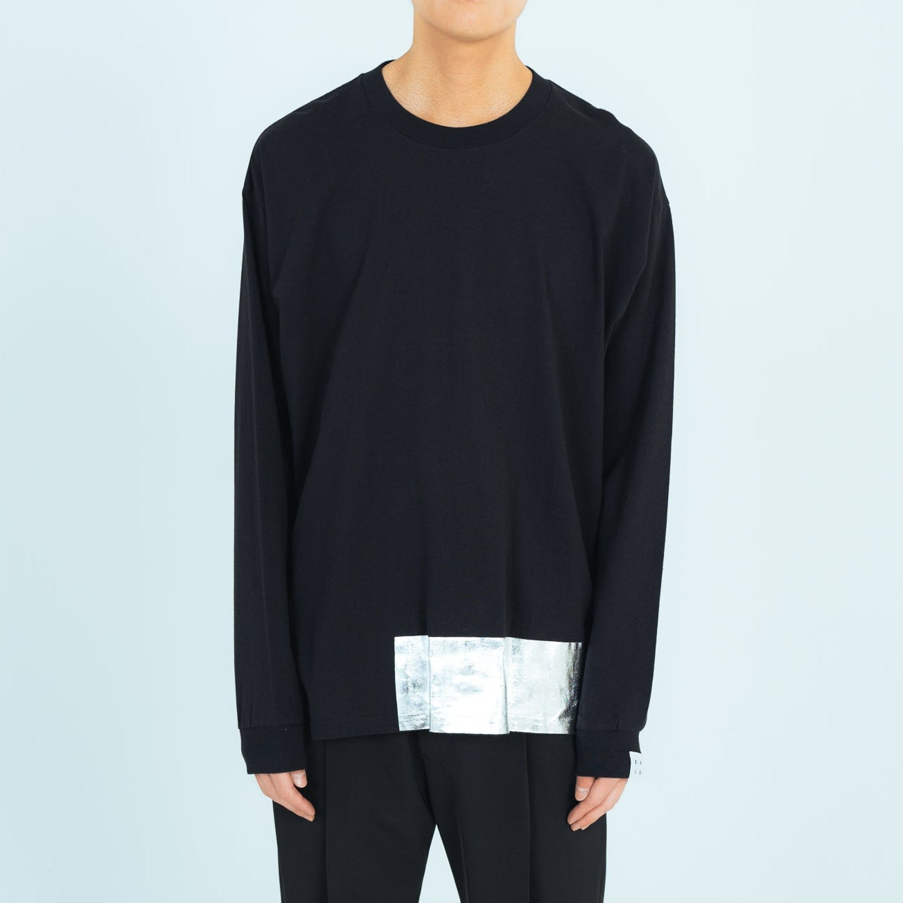SILVER LONG T-SHIRTS (BLACK)