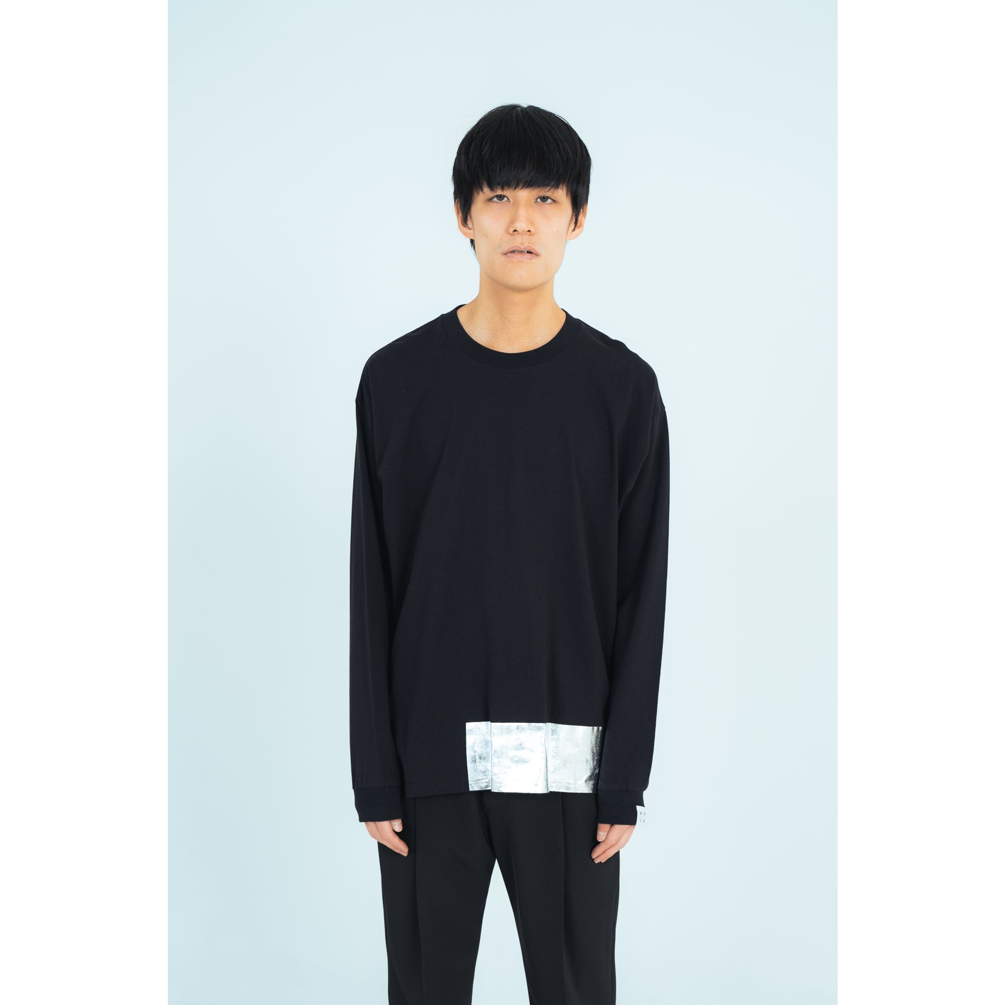 SILVER LONG T-SHIRTS (BLACK)