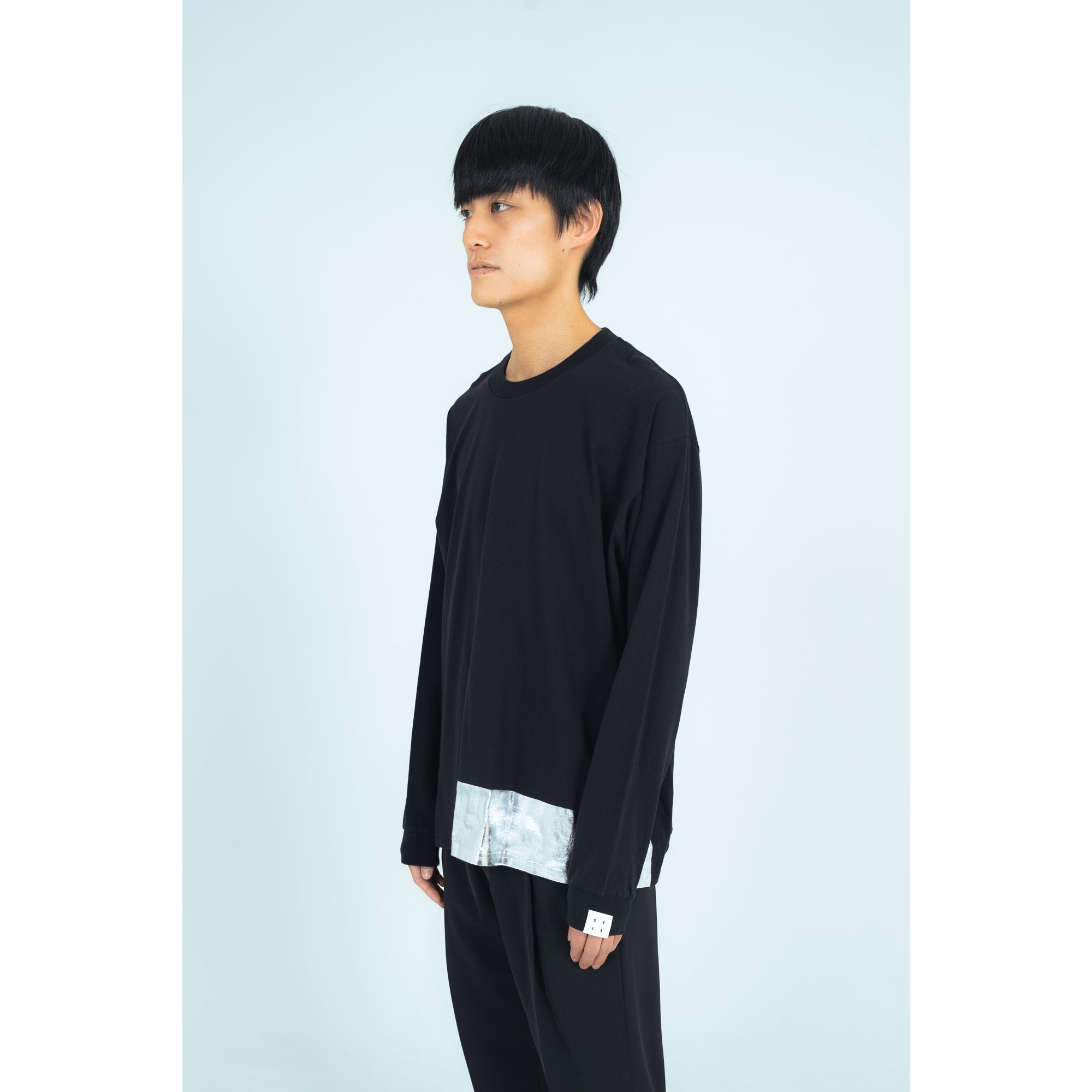 SILVER LONG T-SHIRTS (BLACK)