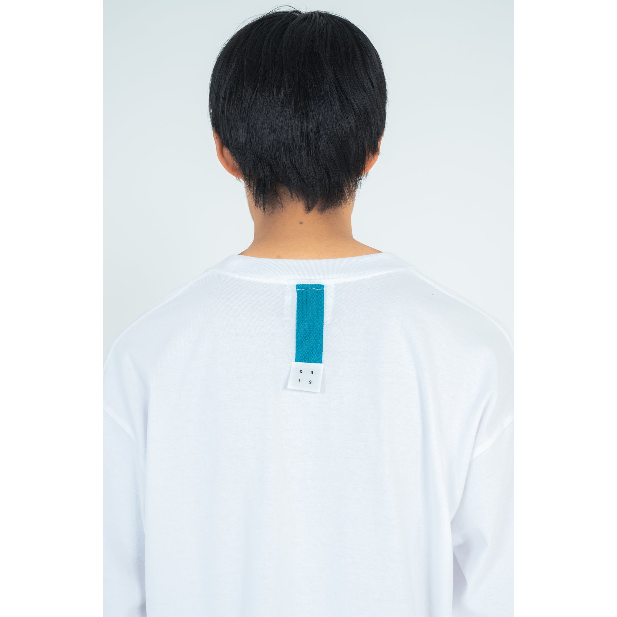BACK TAPE LONG T-SHIRTS (WHITE)