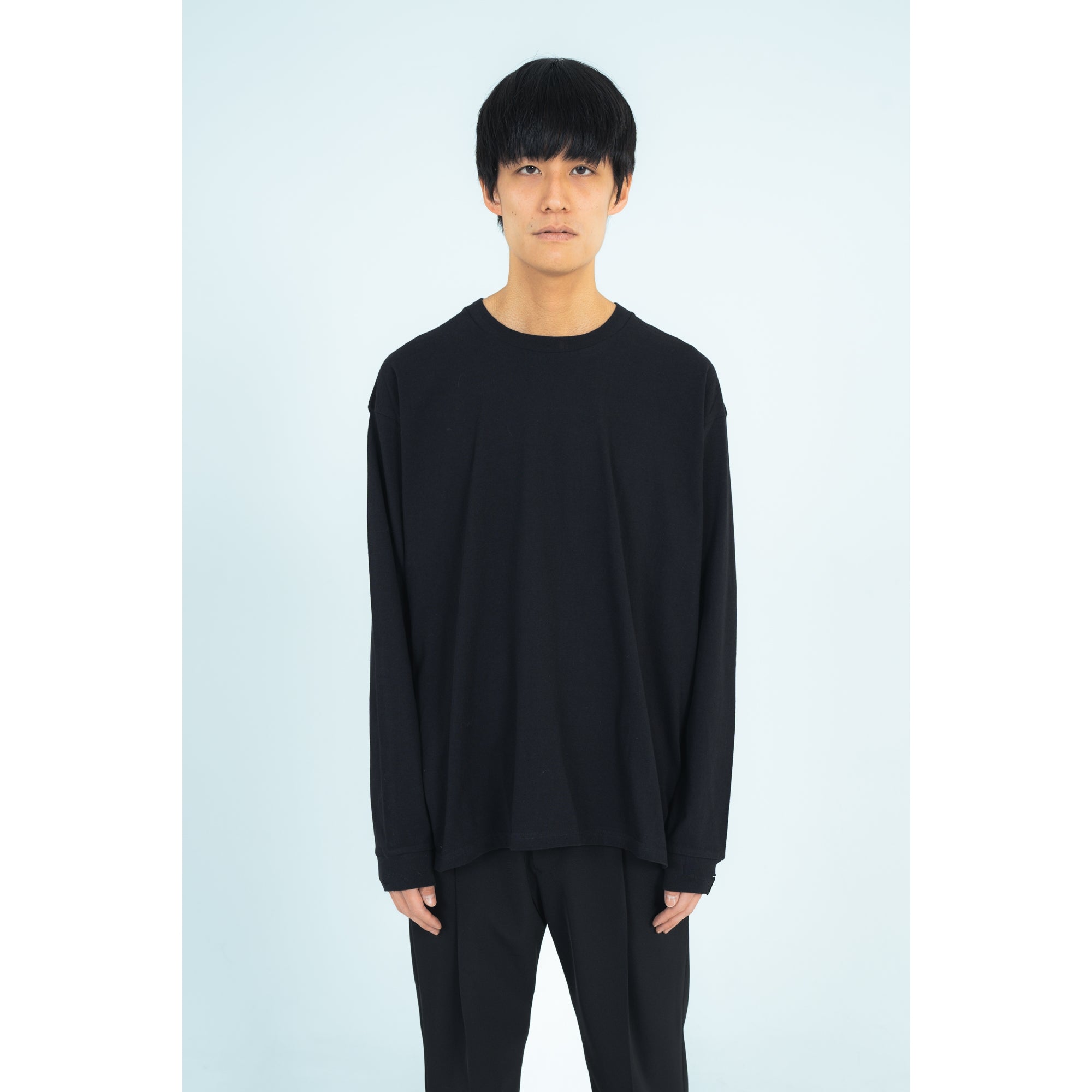 BACK TAPE LONG T-SHIRTS (BLACK)