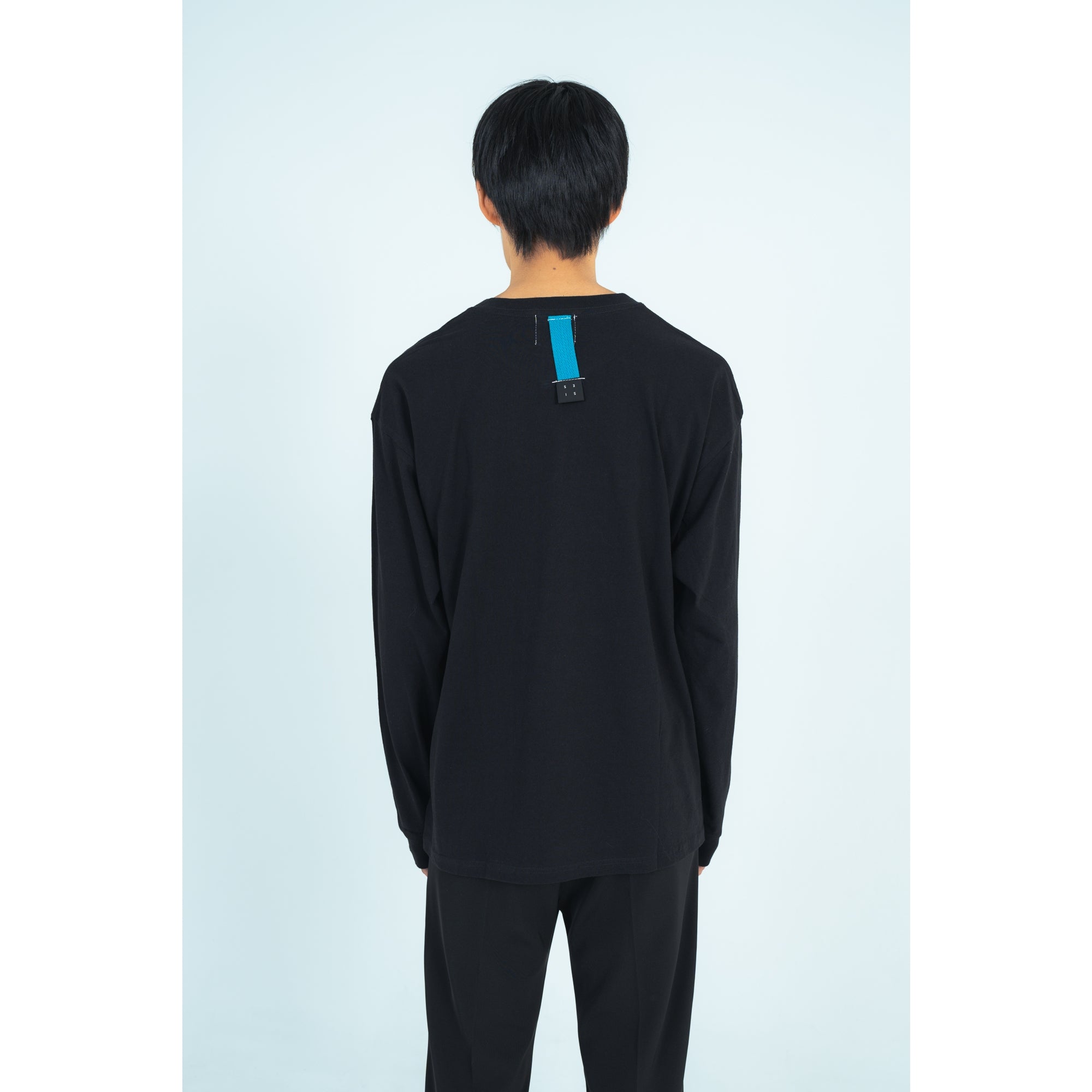 BACK TAPE LONG T-SHIRTS (BLACK)