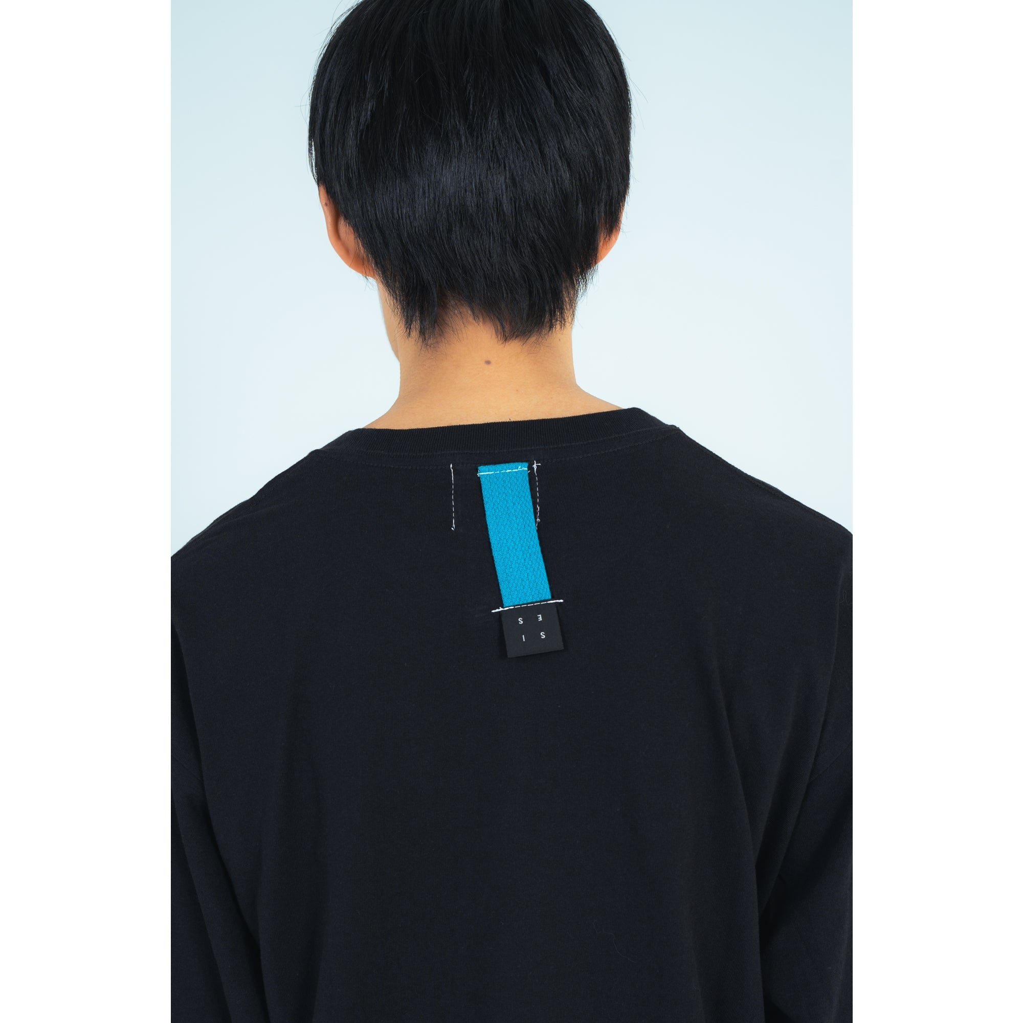 BACK TAPE LONG T-SHIRTS (BLACK)