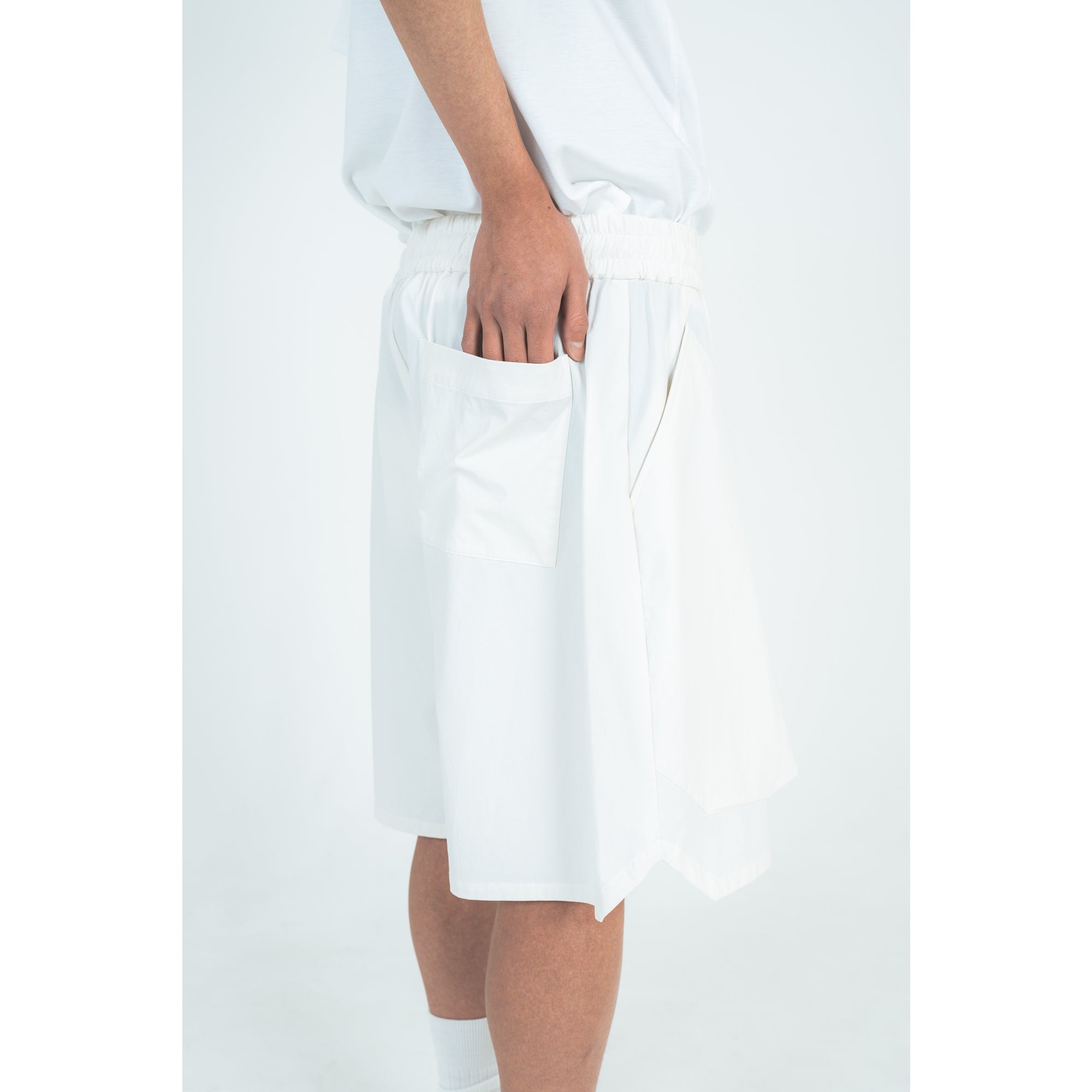 HARF PANTS  (RECYCLING FAB.) WHITE