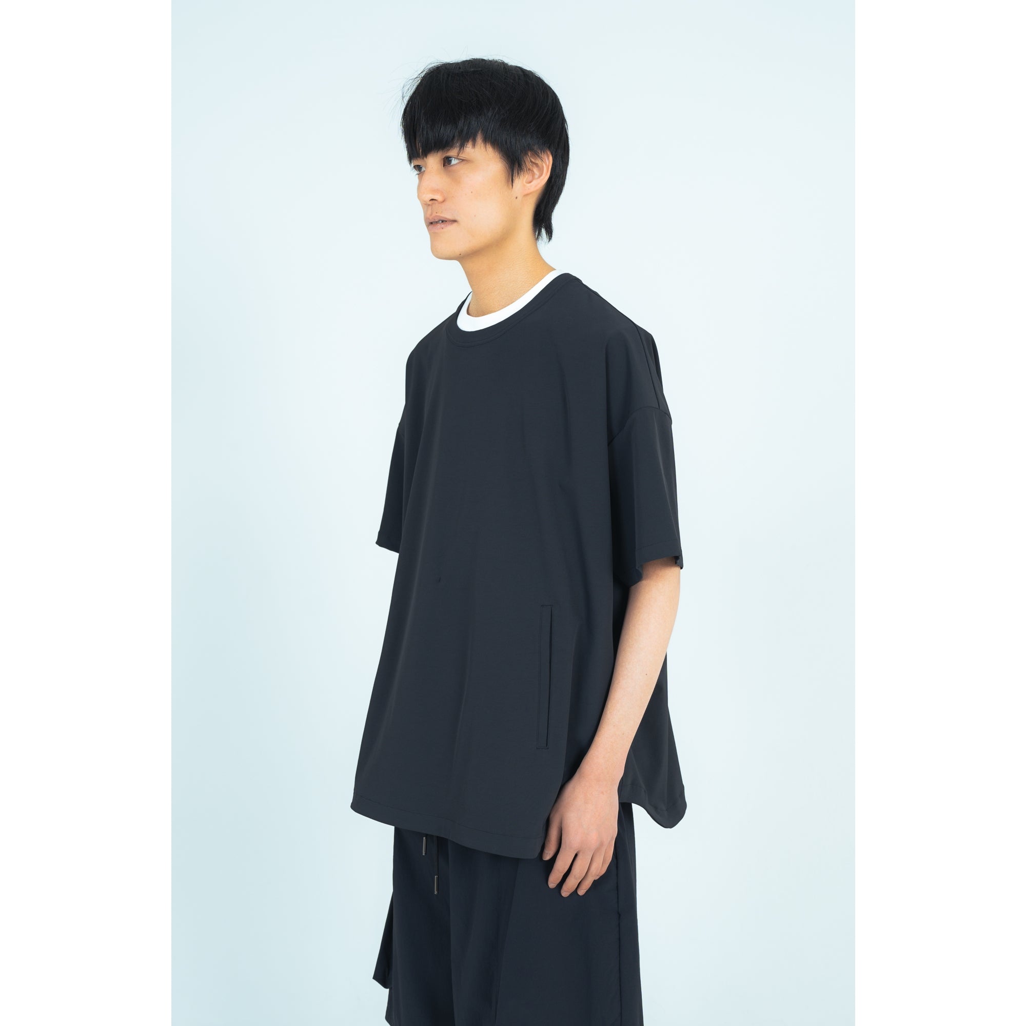 PULLOVER TOP (RECYCLING FAB.) BLACK