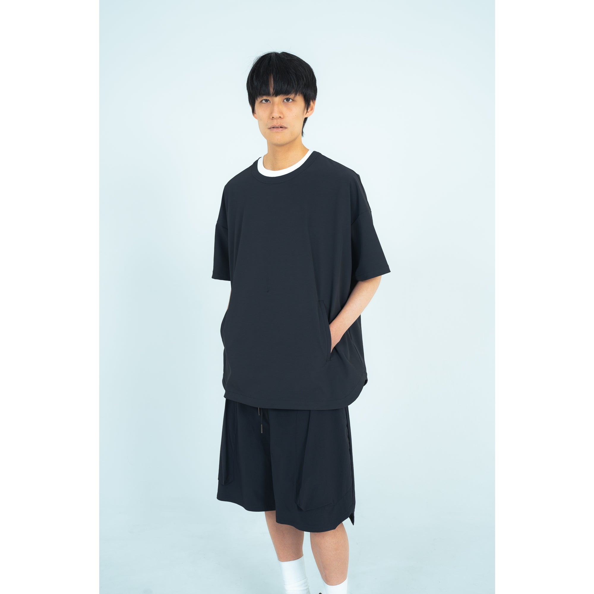 PULLOVER TOP (RECYCLING FAB.) BLACK