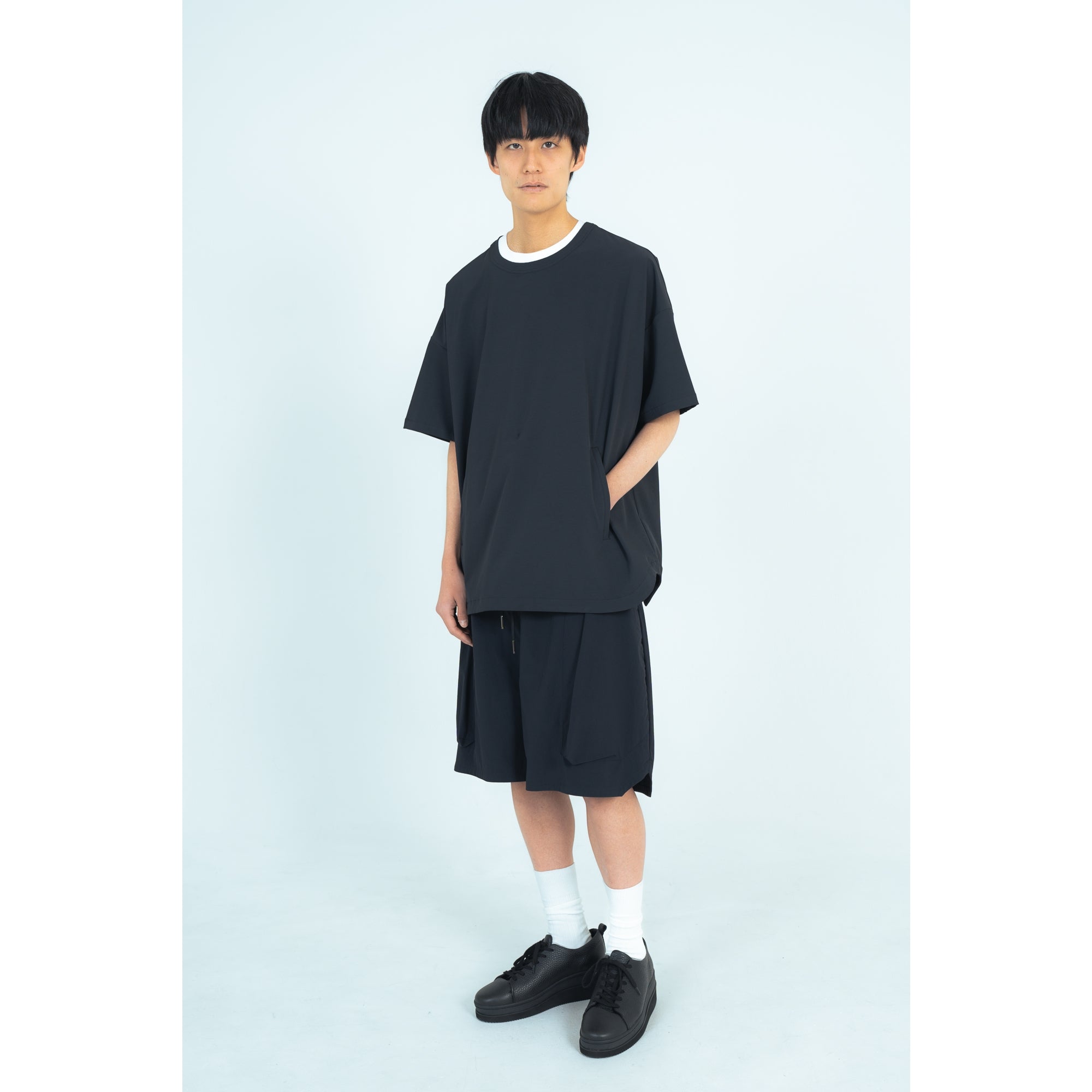 PULLOVER TOP (RECYCLING FAB.) BLACK
