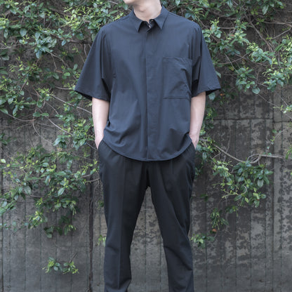 BIG POCKET SHORT SLEEVE SHIRTS（RECYCLING FAB.) BLACK