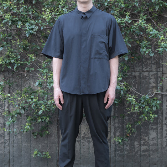 BIG POCKET SHORT SLEEVE SHIRTS（RECYCLING FAB.) BLACK