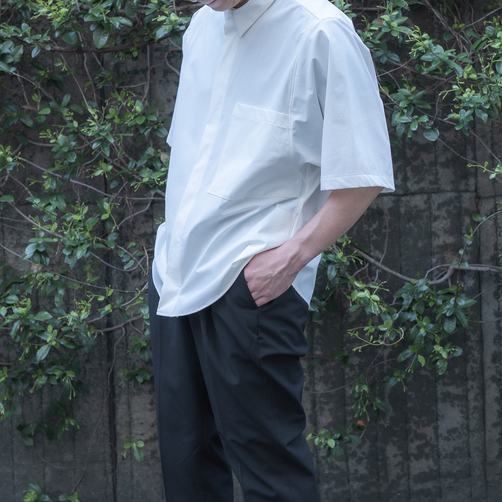 BIG POCKET SHORT SLEEVE SHIRTS（RECYCLING FAB.) WHITE
