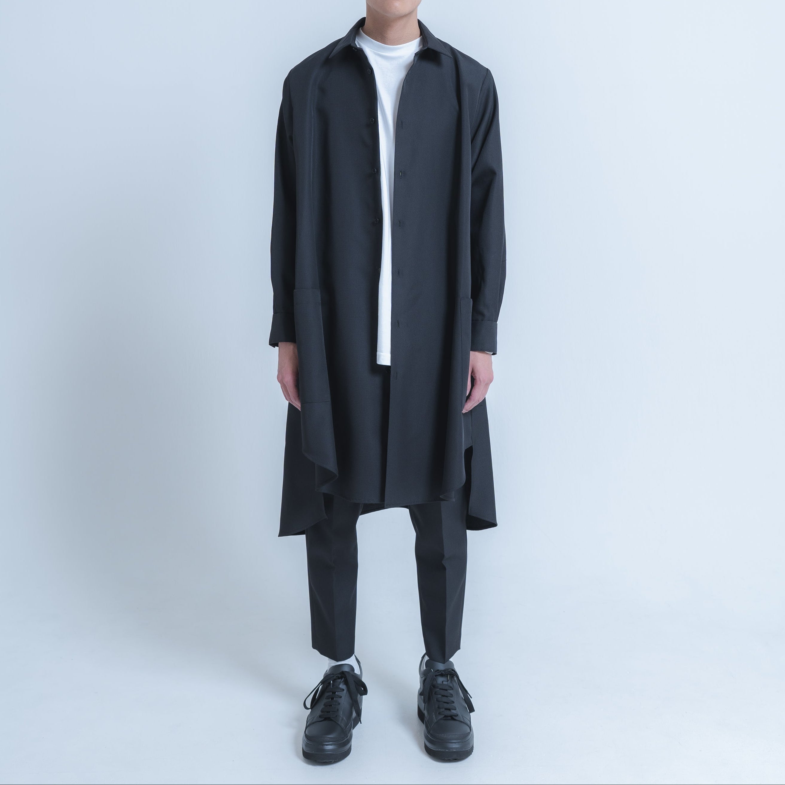 LONG SHIRTS (WOOL MIX) BLACK