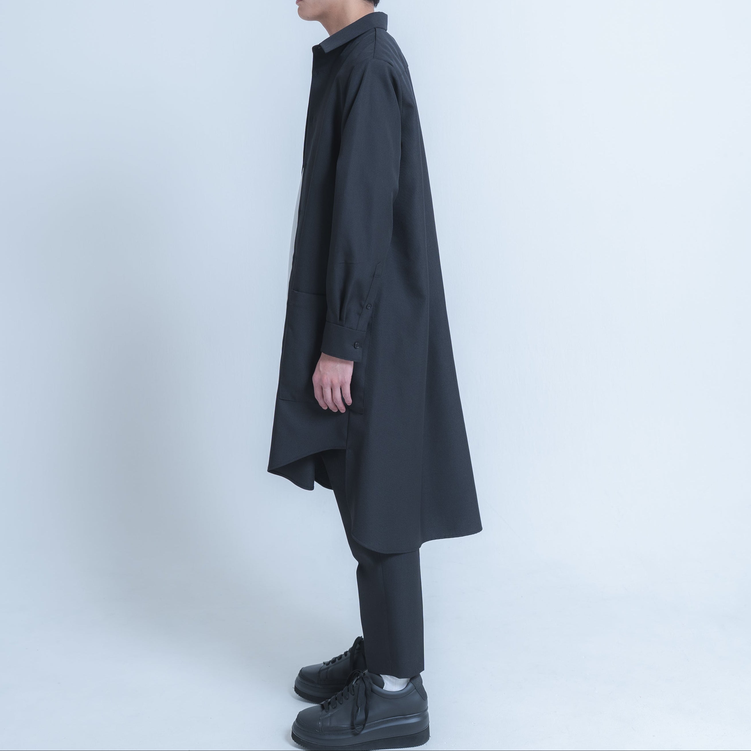 LONG SHIRTS (WOOL MIX) BLACK