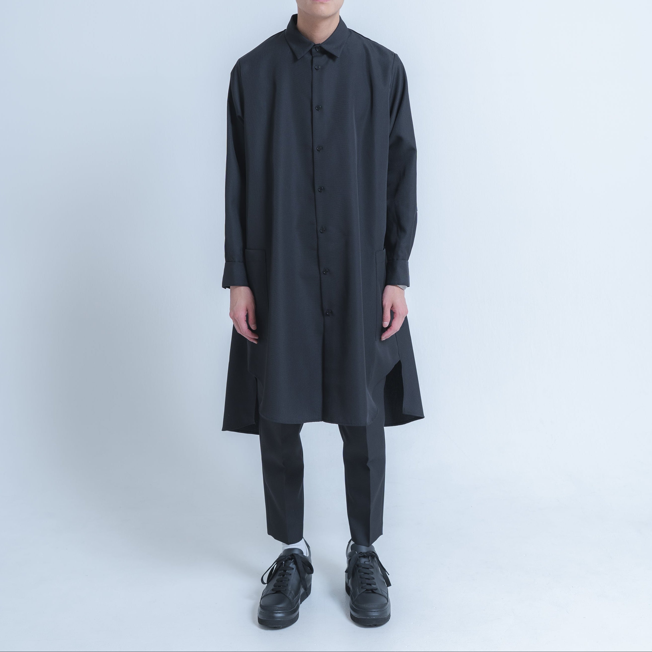 LONG SHIRTS (WOOL MIX) BLACK