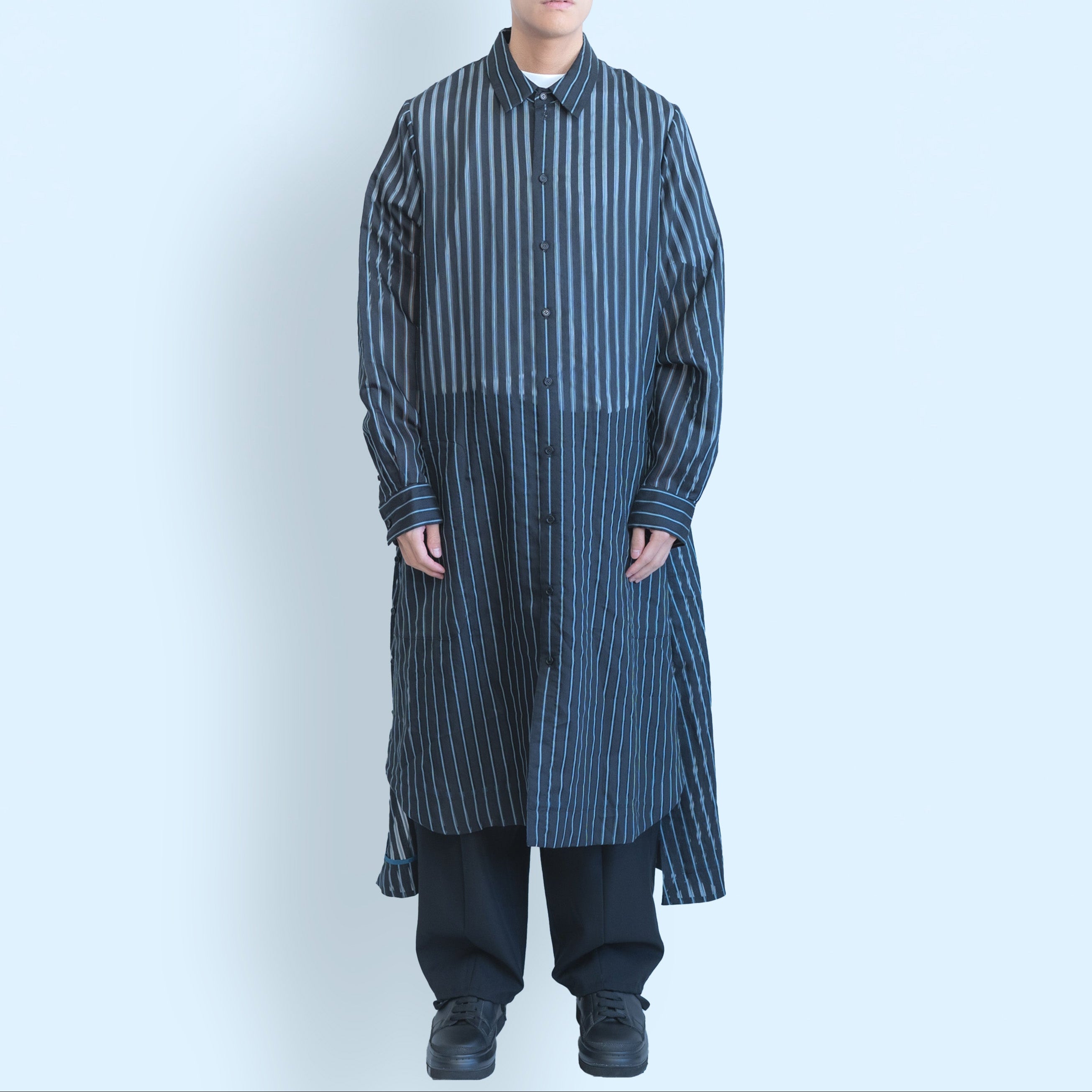 26SS LONG SHIRTS (BLACK/BLUE)