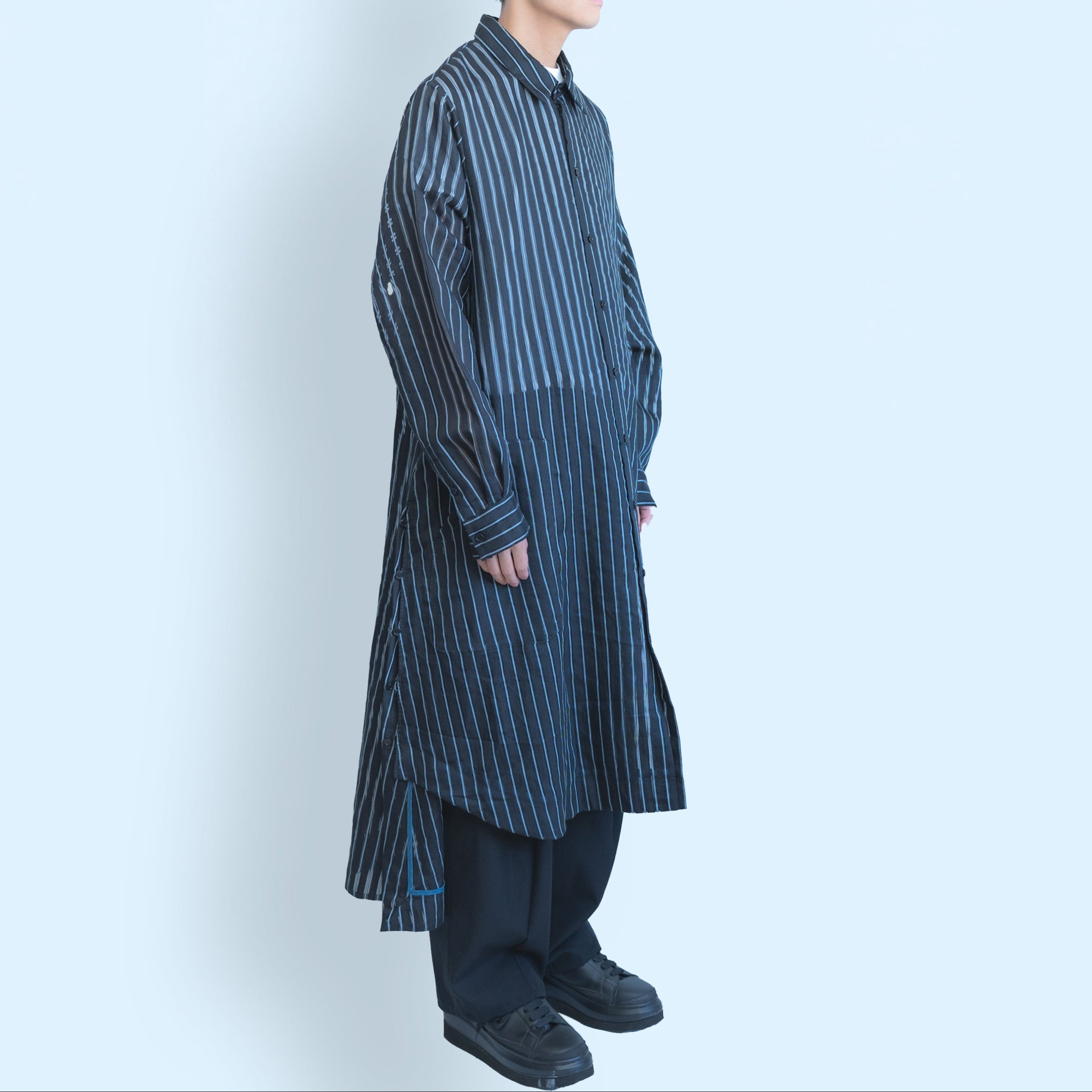26SS LONG SHIRTS (BLACK/BLUE)