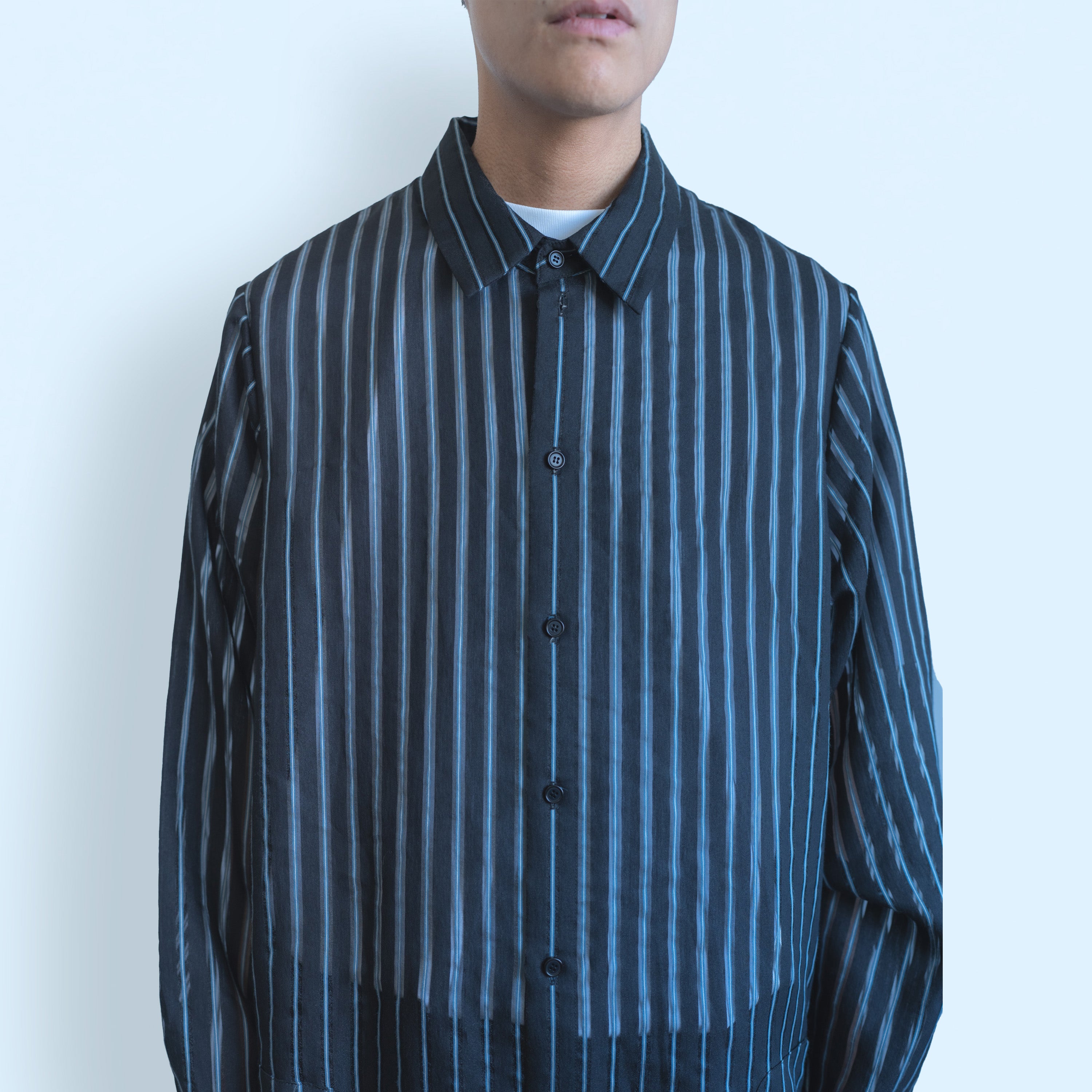 26SS LONG SHIRTS (BLACK/BLUE)