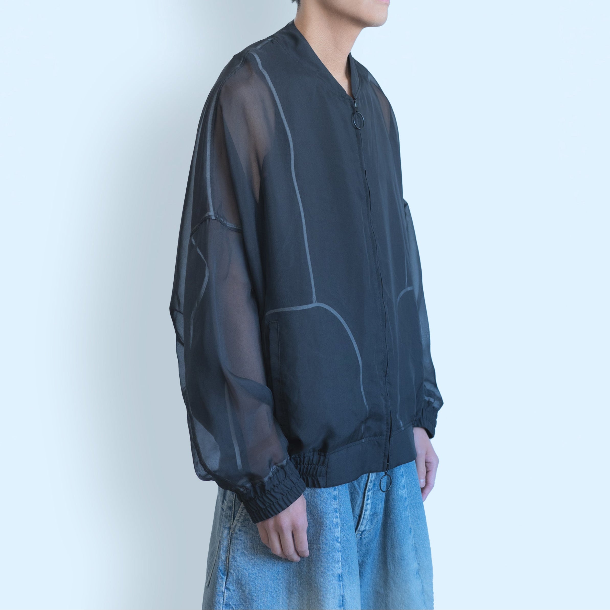 26SS SHEER BALLOON BLOUSON (BLACK)