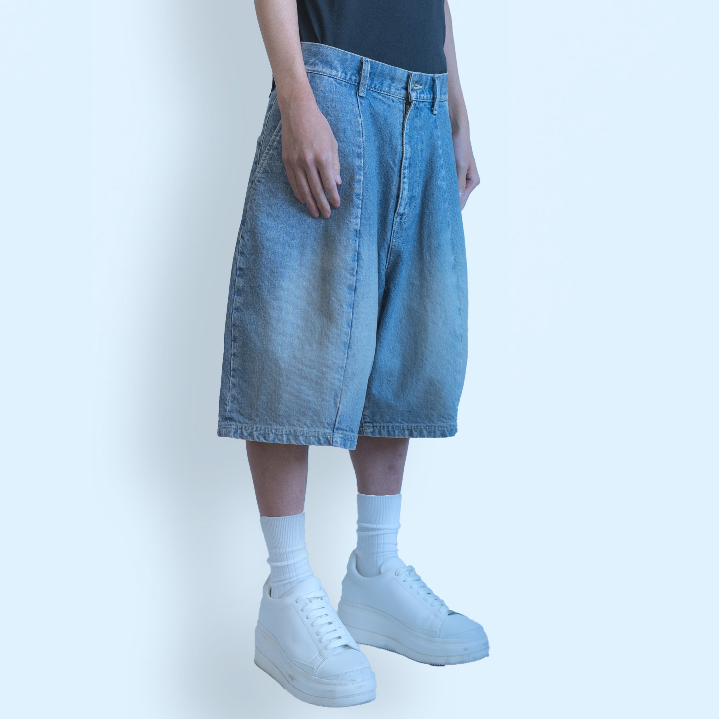 26SS DENIM BARREL HARF PANTS (DENIM)