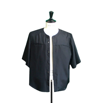 25SS NO COLLER HARF SLEEVES SHIRTS BLACK