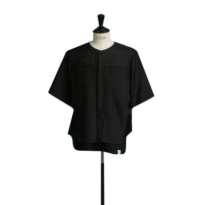 25SS NO COLLER HARF SLEEVES SHIRTS BLACK