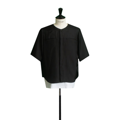 25SS NO COLLER HARF SLEEVES SHIRTS BLACK