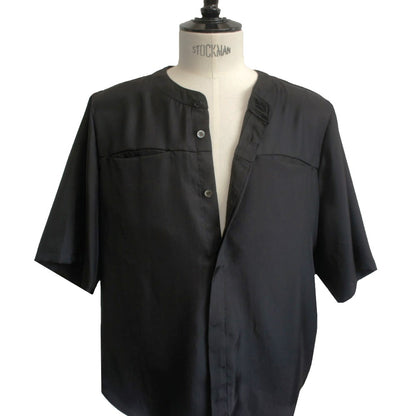 25SS NO COLLER HARF SLEEVES SHIRTS BLACK
