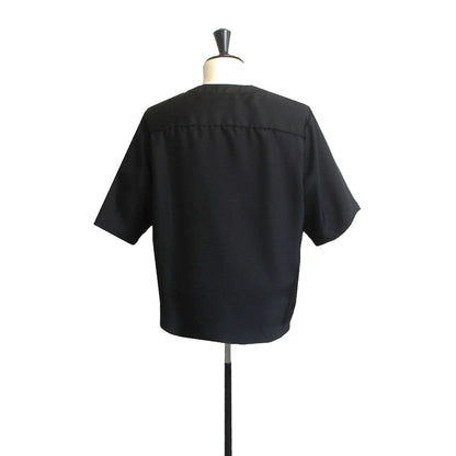 25SS NO COLLER HARF SLEEVES SHIRTS BLACK