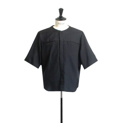 25SS NO COLLER HARF SLEEVES SHIRTS BLACK