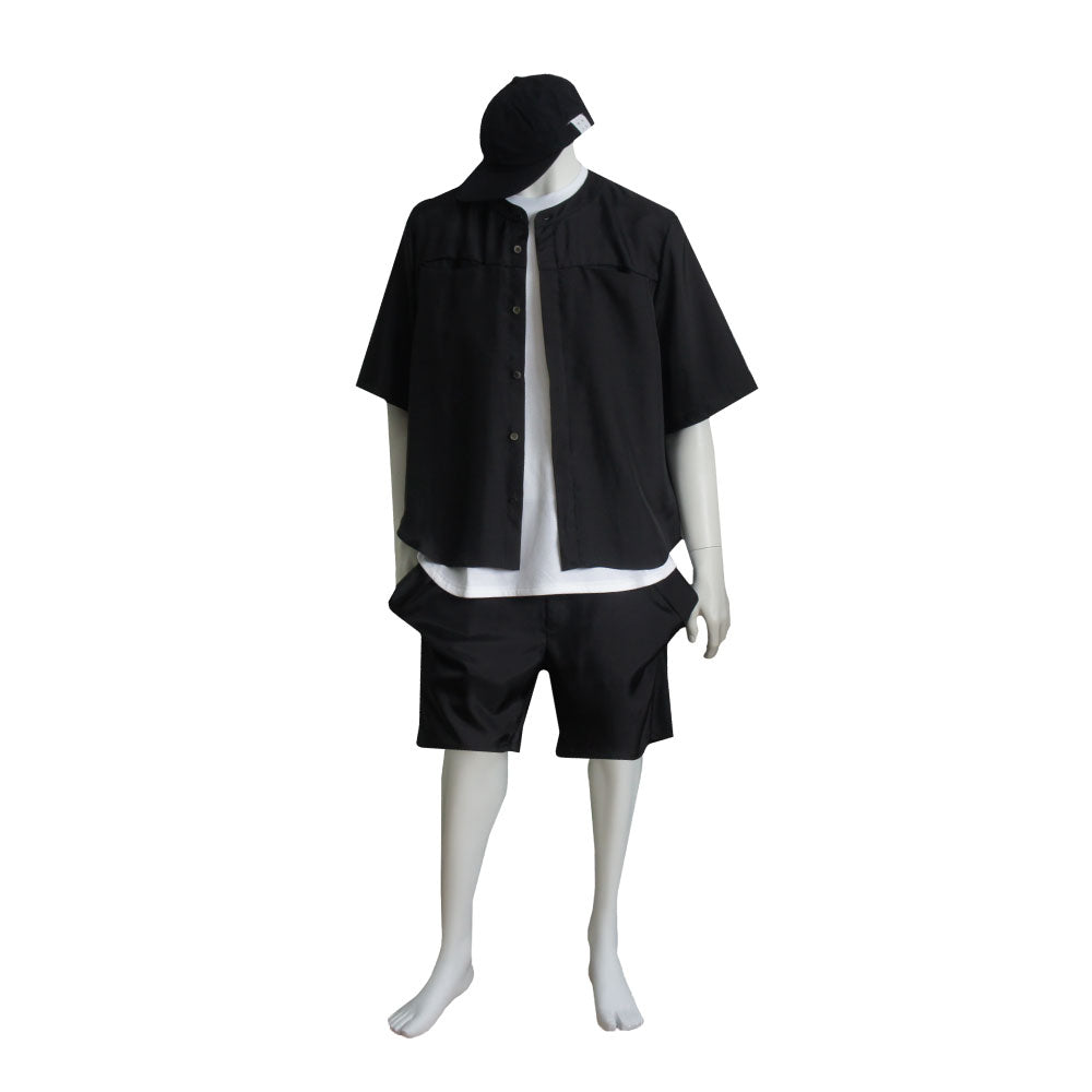 25SS NO COLLER HARF SLEEVES SHIRTS (WHITE)