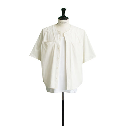 25SS NO COLLER HARF SLEEVES SHIRTS  WHITE