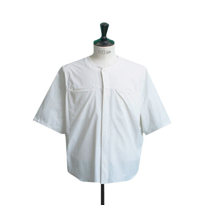 25SS NO COLLER HARF SLEEVES SHIRTS  WHITE
