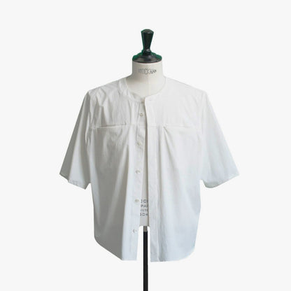 25SS NO COLLER HARF SLEEVES SHIRTS  WHITE