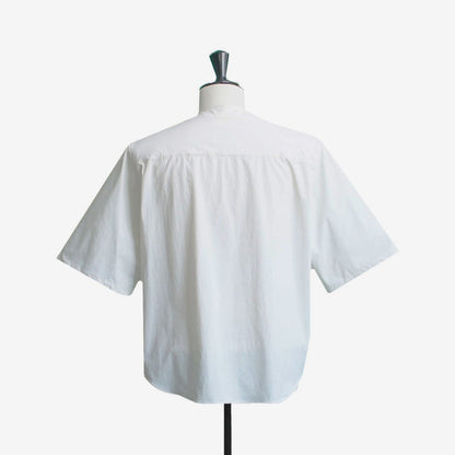 25SS NO COLLER HARF SLEEVES SHIRTS  WHITE