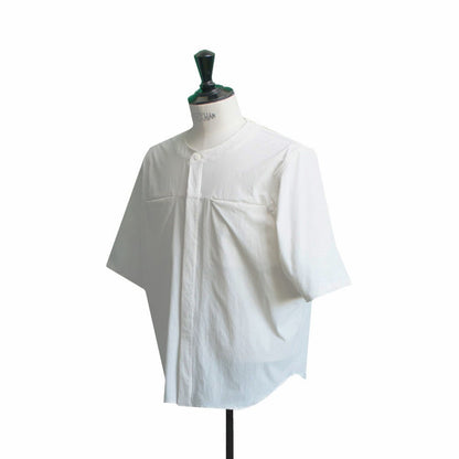 25SS NO COLLER HARF SLEEVES SHIRTS  WHITE