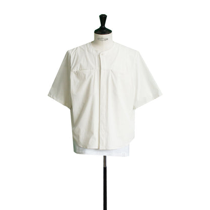 25SS NO COLLER HARF SLEEVES SHIRTS  WHITE