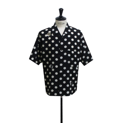 25SS DOTS FLY FRONT SHIRTS BLACK