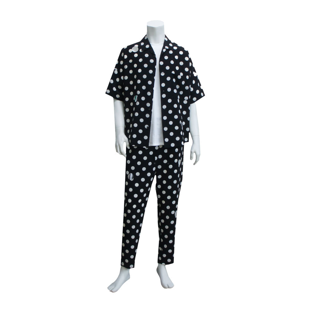 25SS DOTS FLY FRONT SHIRTS (BLACK)