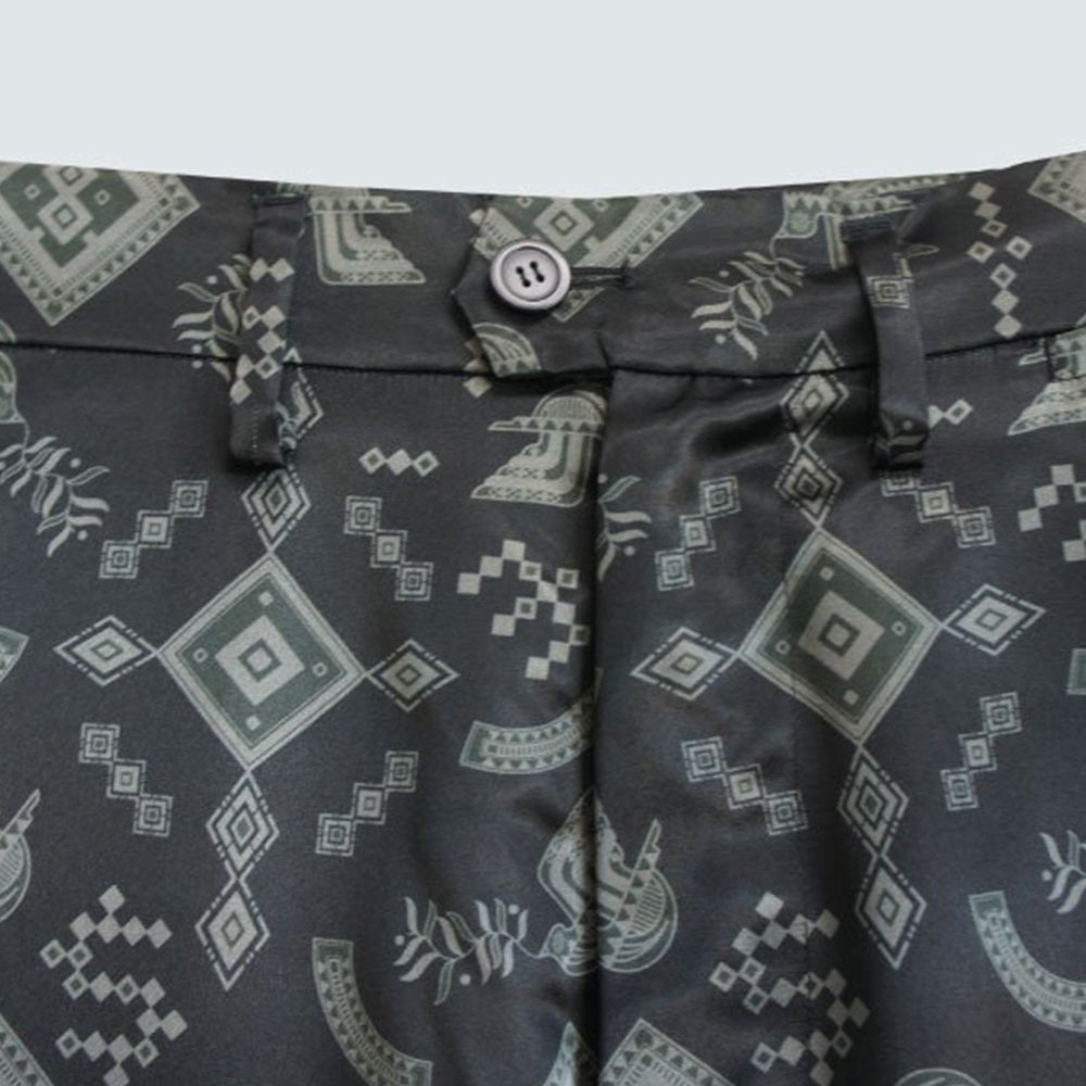 22AW WIDE PRINT TAPERED PANTS (black)