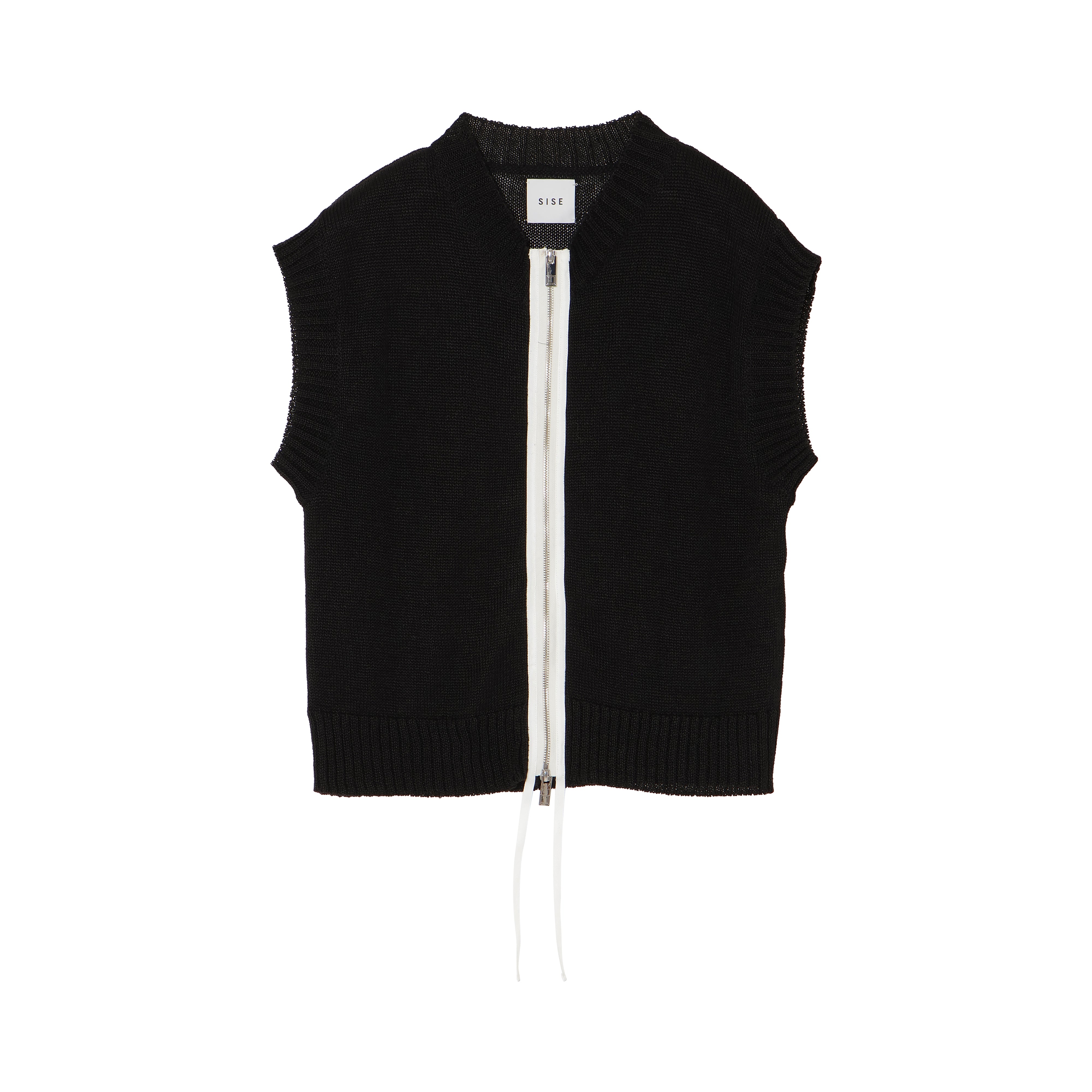 26SS KNIT ZIP UP VEST (BLACK)