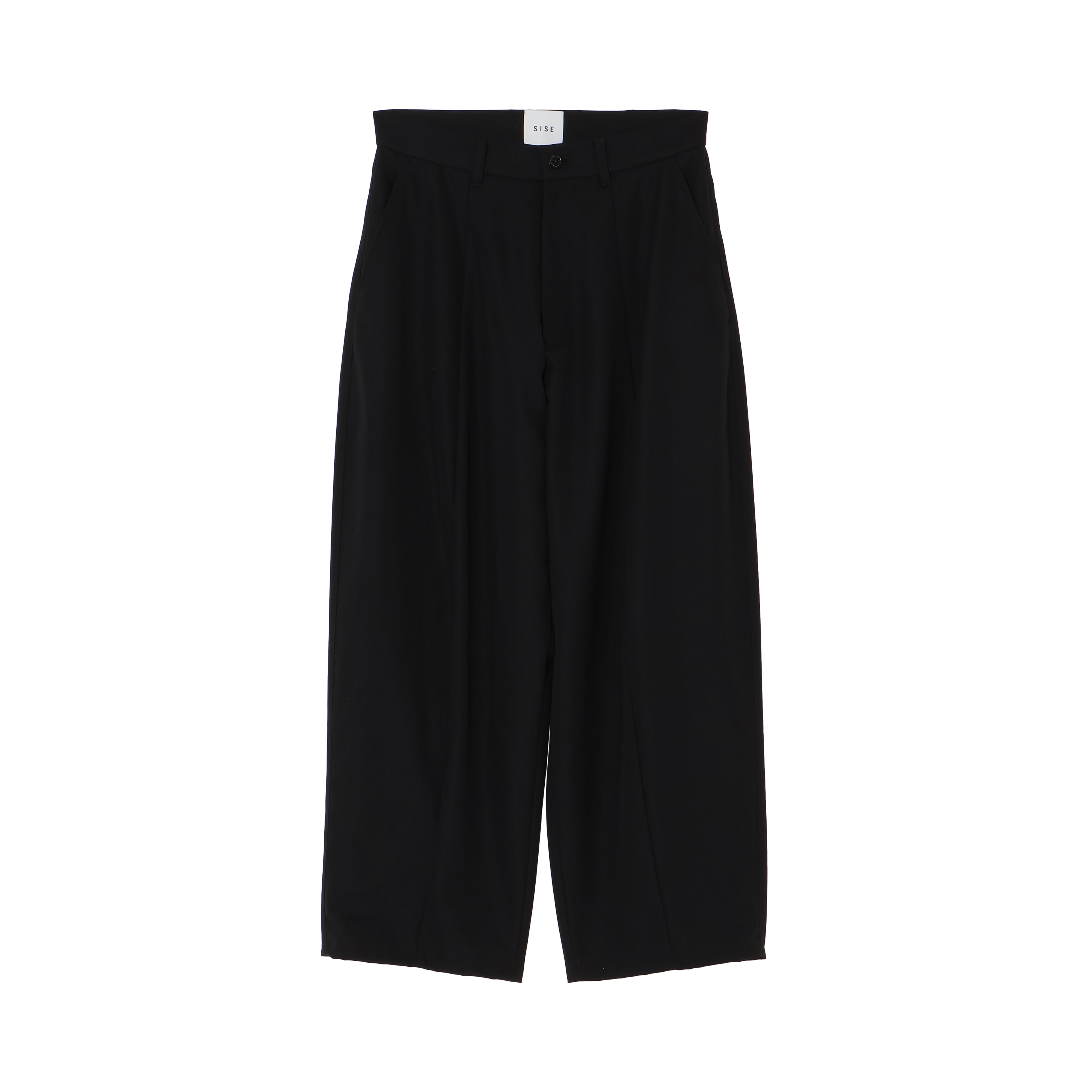 26SS WOOL WIDE BARREL PANTS (BLACK)