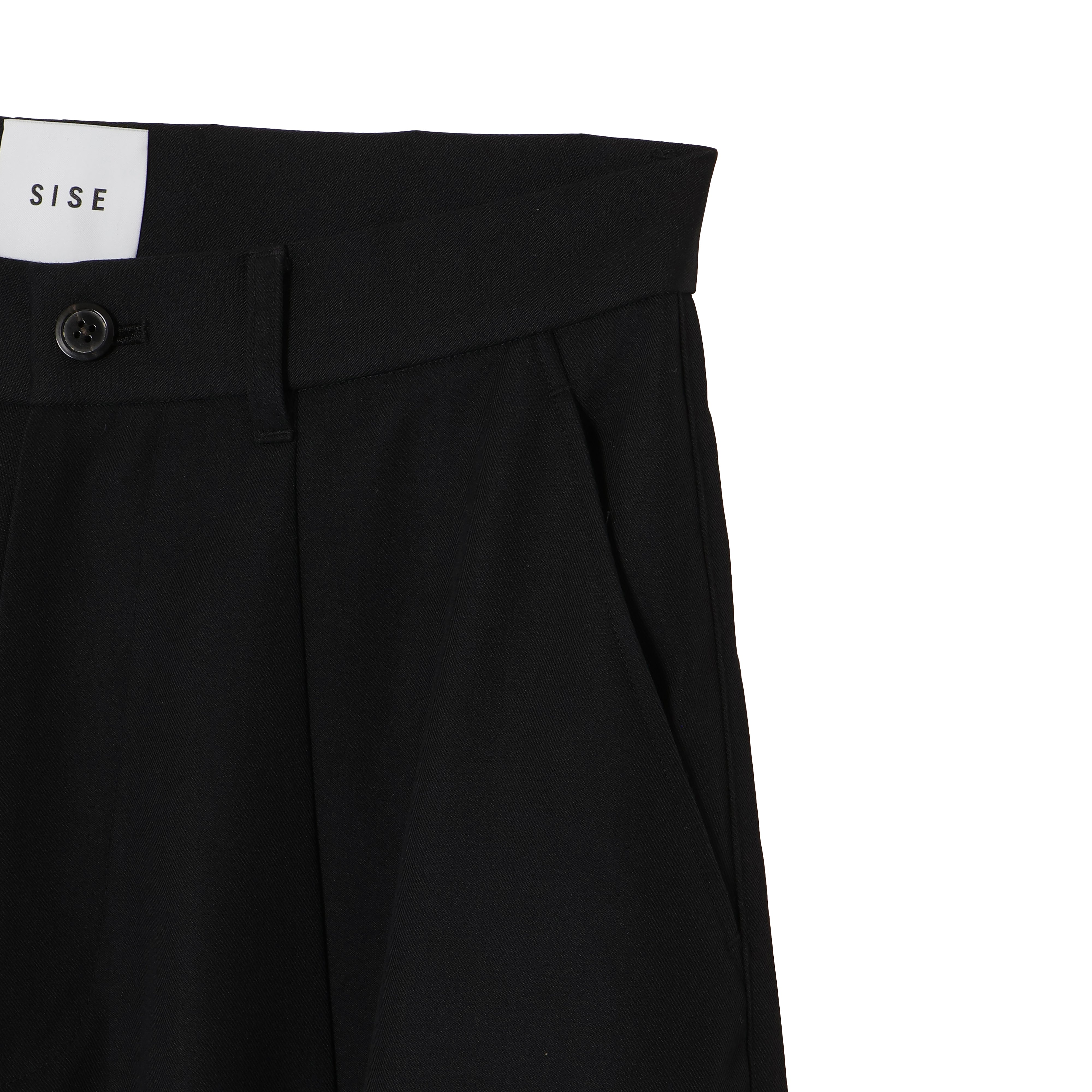 26SS WOOL WIDE BARREL PANTS (BLACK)